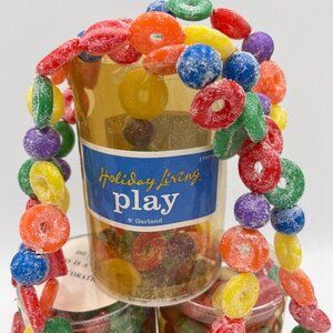 Kurt Adler Set of 3 Sugared Play Candy Christmas Tree 9' Garland Holiday Living